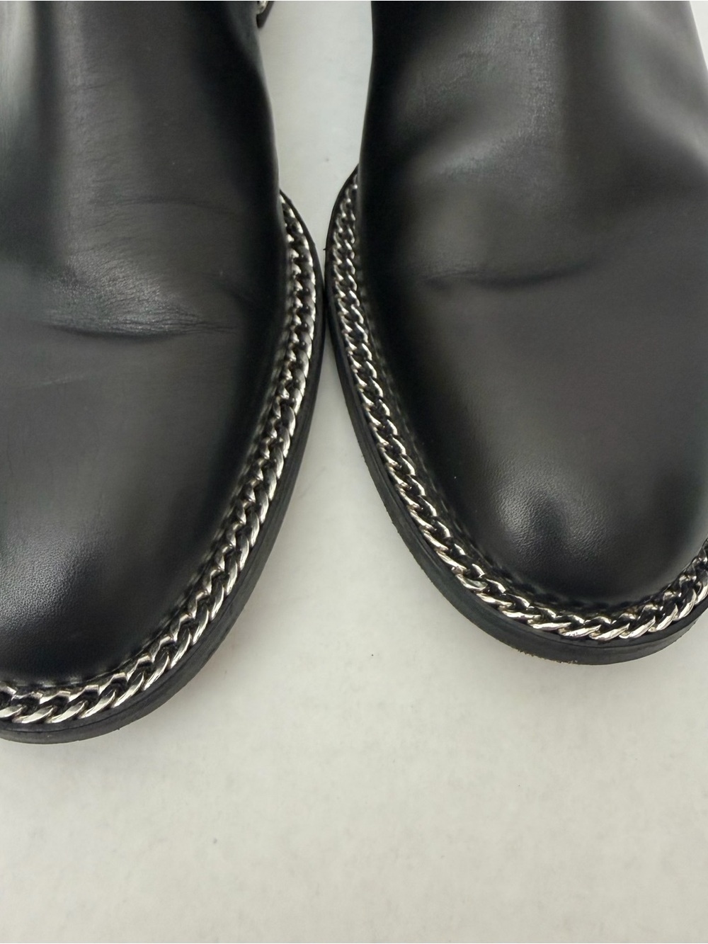 Givenchy Black Chain-Link Trim Chelsea Boots Size 38 (US Women’s 7.5-8) - Picture 13 of 16